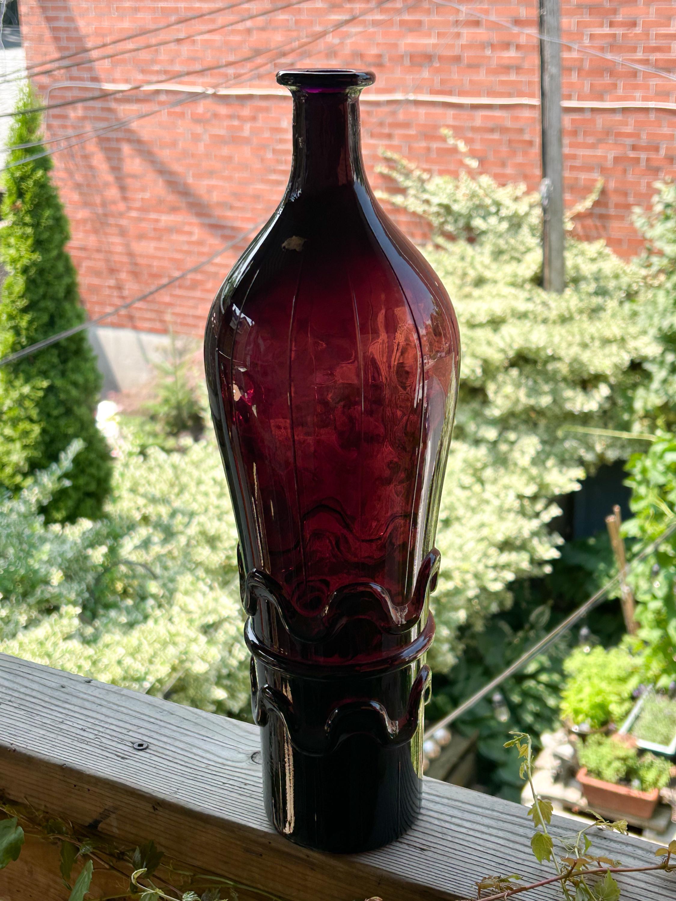 ヴィンテージアンバーガラスボトル エンポリ ジーニーボトル ヴィンテージ 22インチ イタリア製 エンポリ ジーニー ボトル アンバー