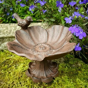 Cast Iron Birdbath Feeder | Vintage Style Home Garden Ornament Statue Outdoor