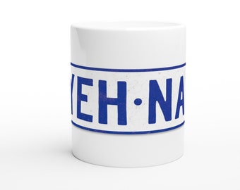 Taza de café australiana con matrícula de Canberra ACT, Yeh Nah, divertidas placas de coche