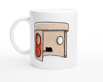 Canberra Bus Stop Bus Shelter Gato Taza dibujada a mano