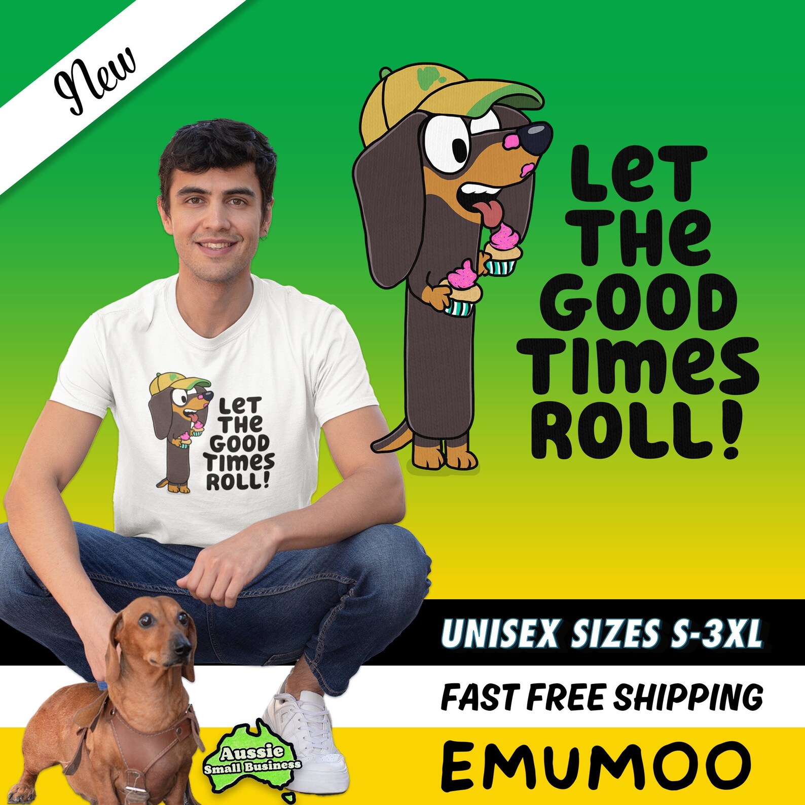 Bluey Snickers Sausage Dog Dachshund Cupcake Good Times Roll Etsy