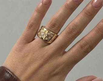 14K Solid Gold Star Setting Oura Ring Cover, Natural Diamond Constellation Smart Guard