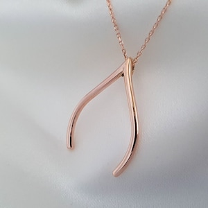 Ring Holder Necklace Gold Wishbone, Silver Engagement Ring Keeper, Good Luck Pendant, Dainty Jewelry, Gift For Doctor Nurse Rose Gold Plated