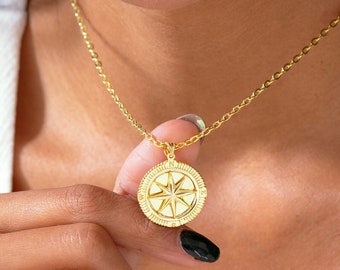 North Star Necklace, Gold North Star Pendant, Polaris Sterling Silver Jewelry