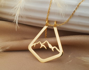 Berg Ring-Halter-Halskette Benutzerdefinierte geometrische Ring-Bewahrer Geschenk für ihren Doktor, Krankenschwester