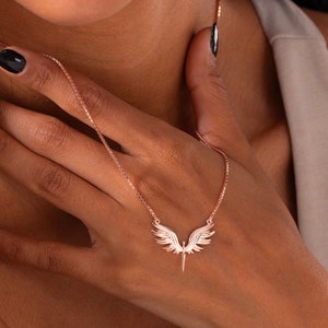 Angel Necklace Silver, Angel Wings Pendant, Guardian Angel Necklace, Christian Gift For Granddaughter