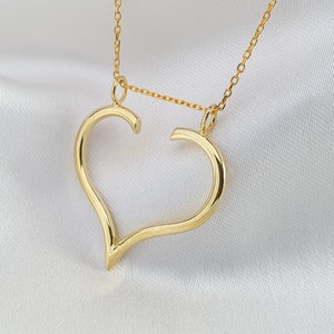 Heart Ring Keeper Necklace: 925 Sterling Silver, Gold Vermeil Ring Holder