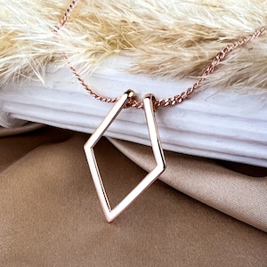 Ringhalter-Halskette geometrisch, Sterlingsilber-Ringhalter, Geschenk für Krankenschwester Bild 2