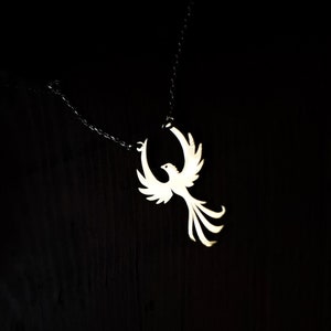 Phoenix Necklace Silver, Phoenix Bird Jewelry, Eagle Custom Charm, Gift For Her Him