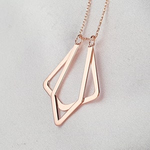 Magic Ring Holder Necklace, Geometric Double Ring keeper Necklace,  Gift For Mom Doctor