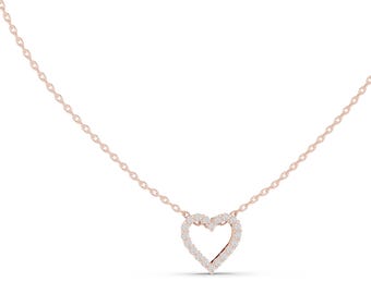 Diamond Collet Open Heart Pendant