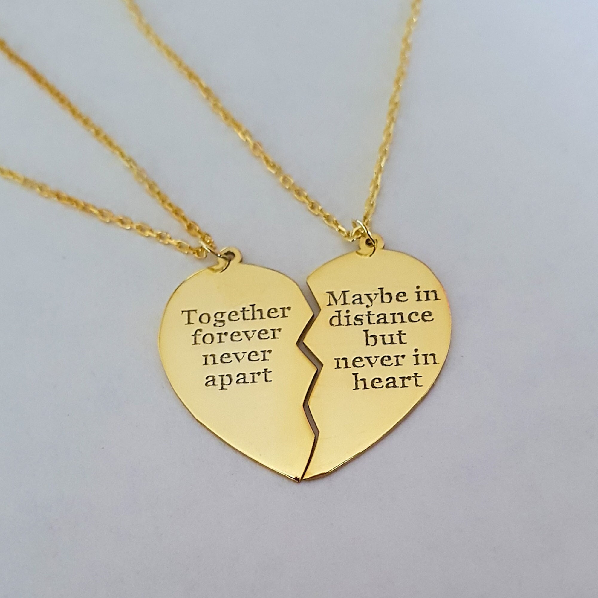 Matching broken heart clearance necklaces