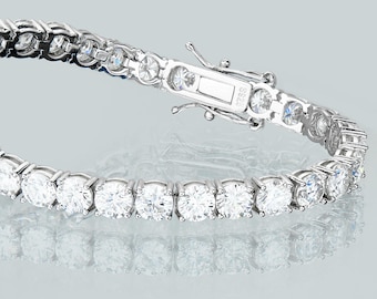 Moissanit Tennis Armband: VVS1 Diamant, rhodiniertes Sterling Silber