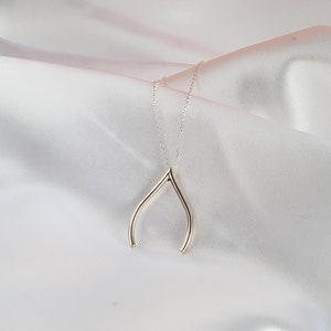 Ring Holder Necklace Gold Wishbone, Silver Engagement Ring Keeper, Good Luck Pendant, Dainty Jewelry, Gift For Doctor Nurse Sterling Silver