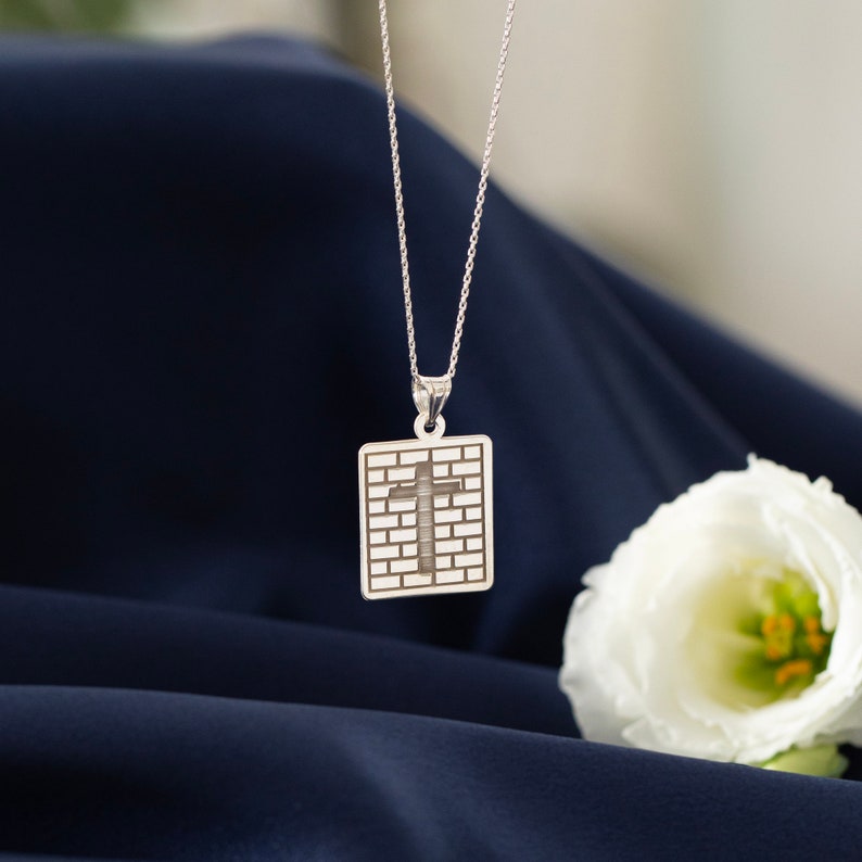 Kleine Kreuz Halskette, klobige Kreuz Halskette Sterling Silber, winzigen christlichen Schmuck Bild 5