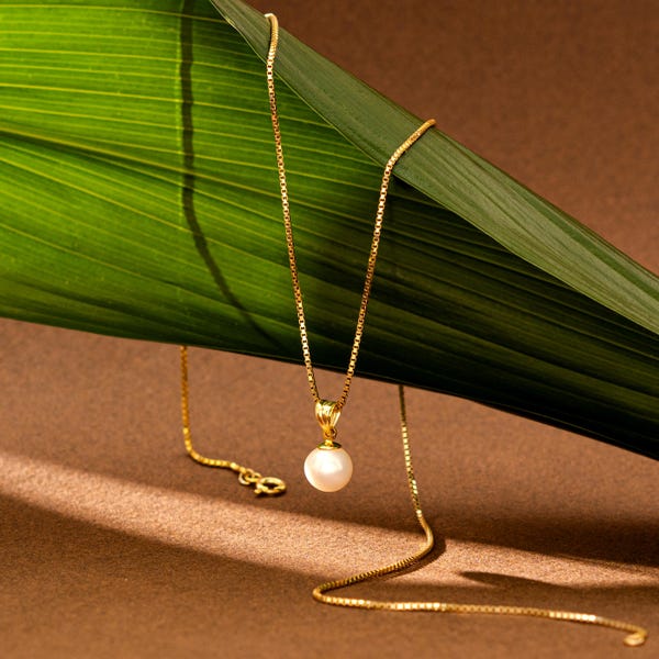 Baroque Pearl Necklace, Sterling Silver Pendant