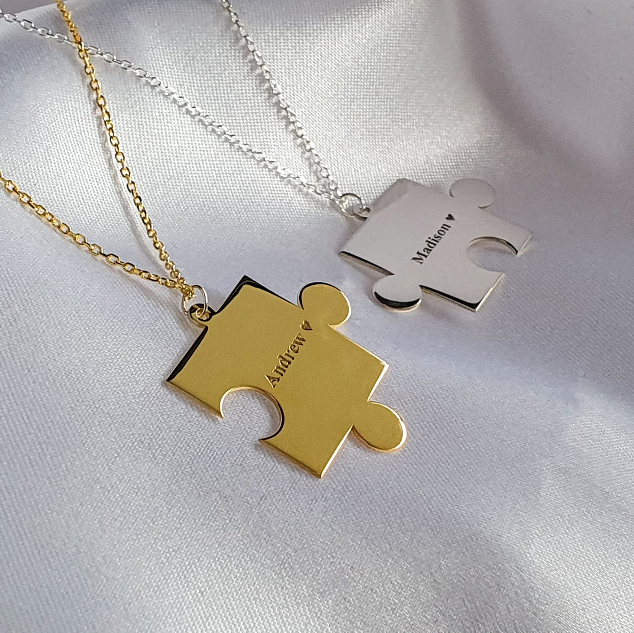 Buy Couple Necklace Puzzle Piece Puzzle 2 Pieces Matching Custom