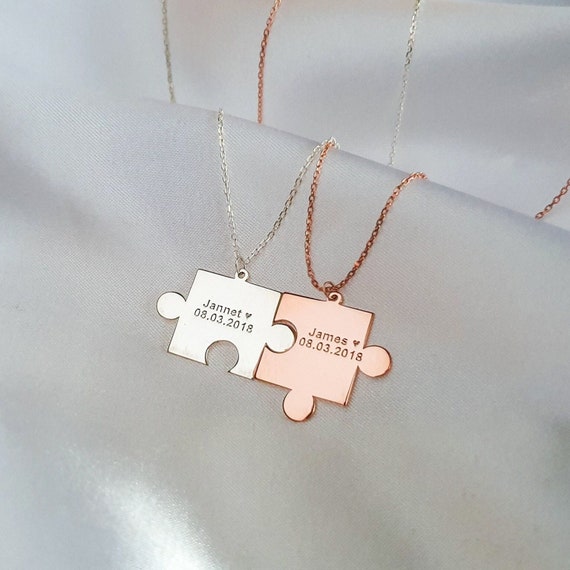 Collana per Coppia Personalizzata Puzzle 2 Collane Ciondolo