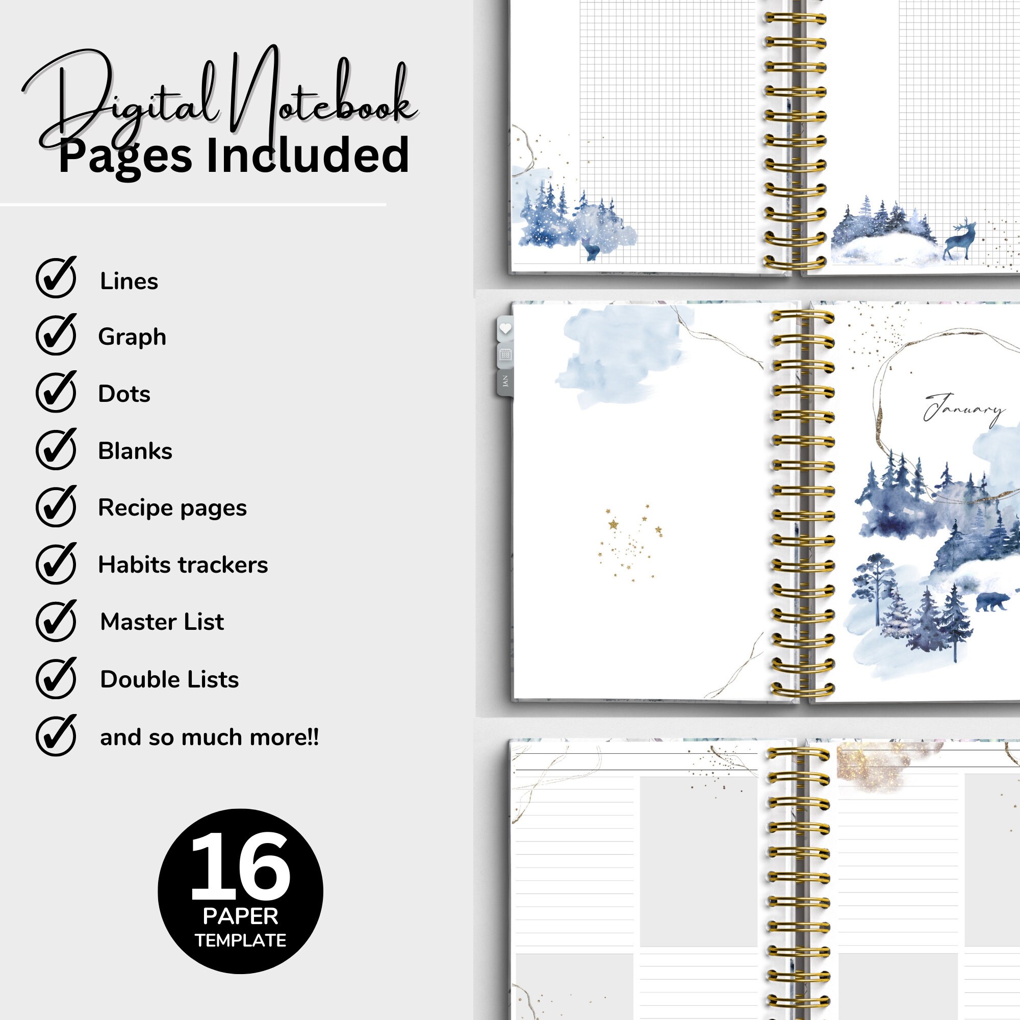 Good Notes Landscape Notebook Landscape Digital Notebook With Tabs Goodnotes Notebook - Etsy