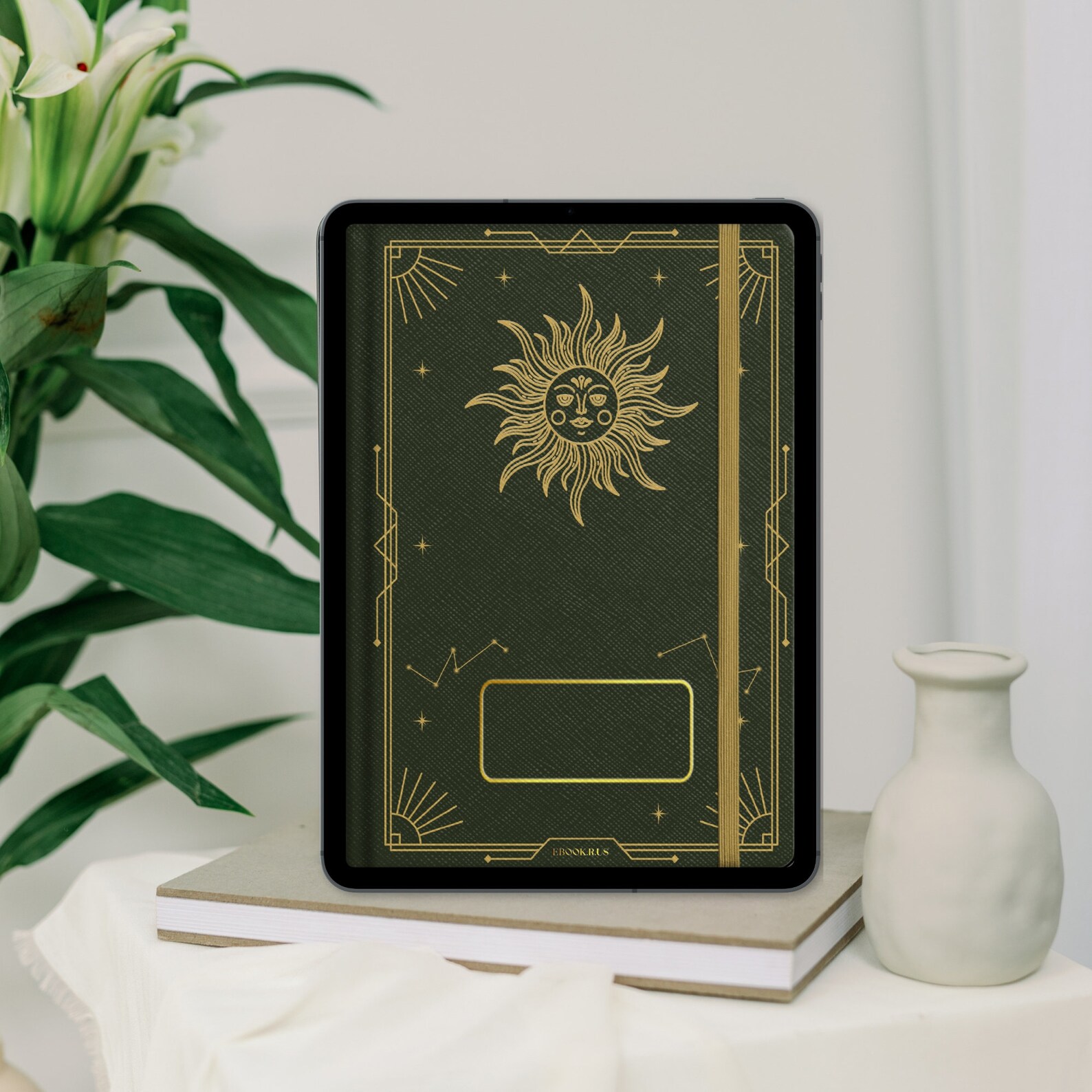 Celestial Digital Notebook Covers, Realistic Hardcover (JPEG, PNG, PDF ...