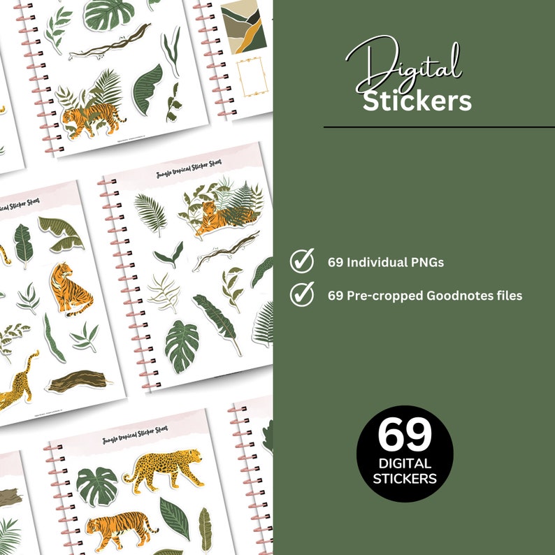 Stickers For Goodnotes Digital Sticker, Goodnotes Sticker, Tropical Digital Stickers, Sticker ...