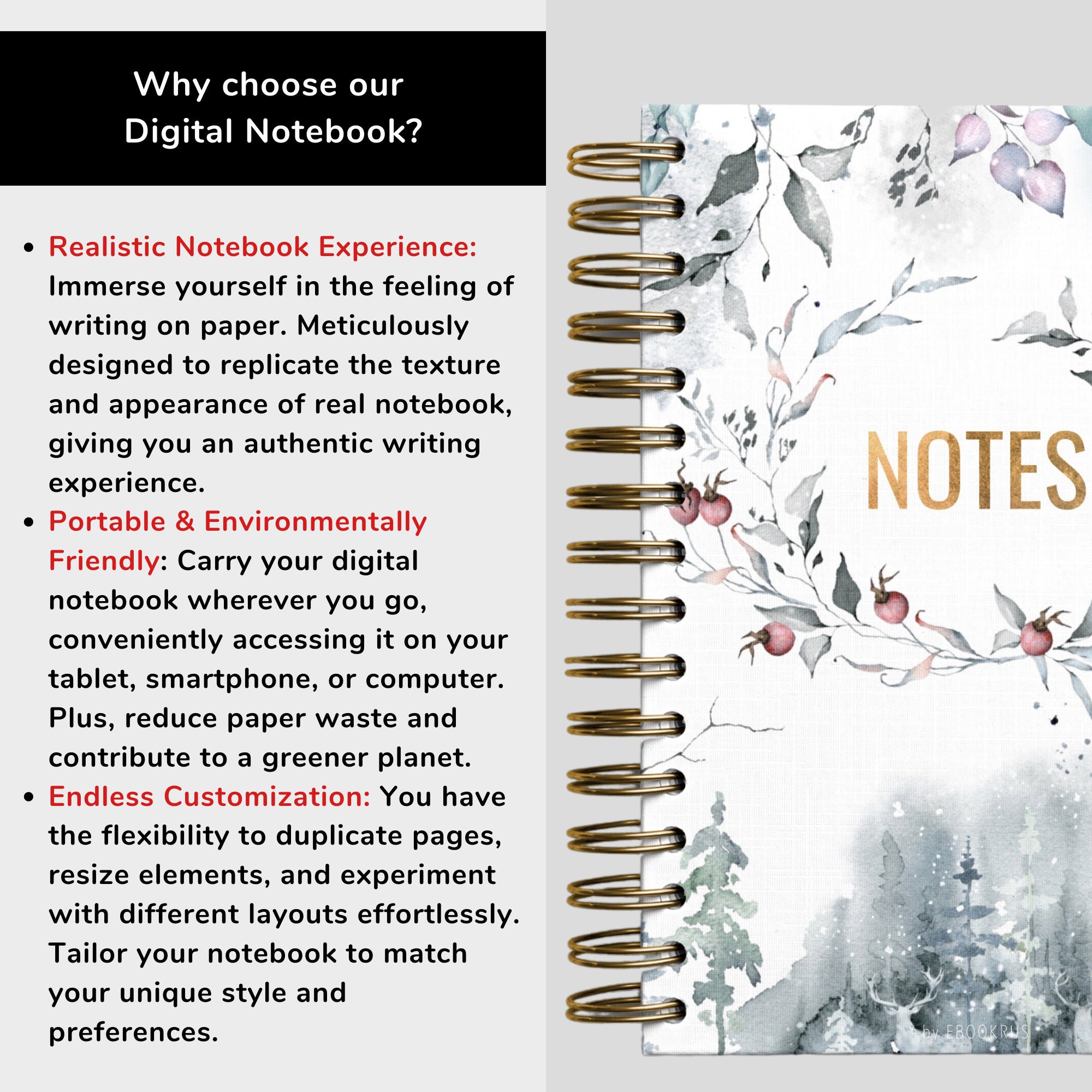 Good Notes Landscape Notebook Landscape Digital Notebook With Tabs Goodnotes Notebook - Etsy