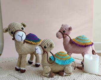 GROTE UITVERKOOP Handgemaakte gehaakte kameel: Amigurumi kerststaldecoratie