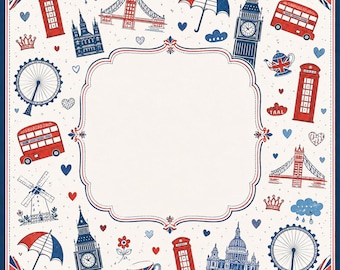 Mahjongmat met Londense en Britse bezienswaardigheden, rode bus en Big Ben.