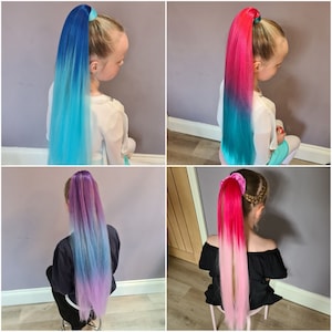 Soft Colourful Synthetic Ombre Hair Loose Ponytail Extension