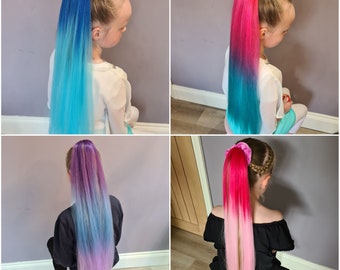 Soft Colourful Synthetic Ombre Hair Loose Ponytail Extension