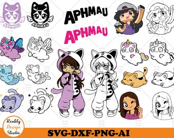 Ahpmau Svg, Png, Ai, Dxf, Digital Files - Meemeows Aphmau Character