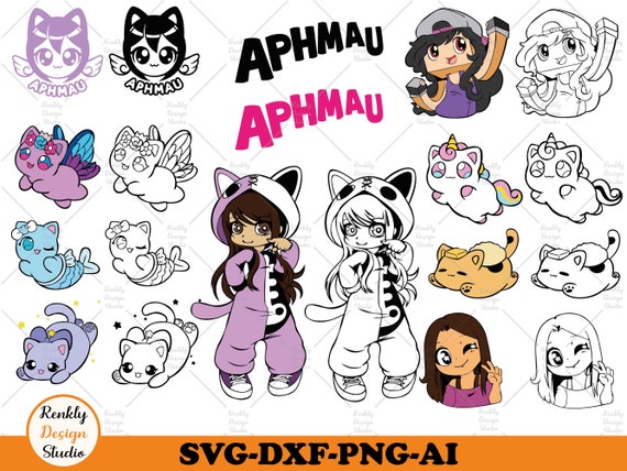 Aphmau Meemeows Character Digital Files Bundle - SVG, PNG, AI - Instant Download