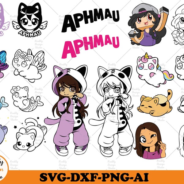 Ahpmau Svg, Png, Ai, Dxf, Digital Files - Meemeows Aphmau Character