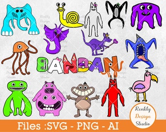 Garten Of Banban Svg , Garten Of Banban Png, Sublimation, Transfer, Digital download, Vector illustration, Jumbo Josh, Nabnab and More