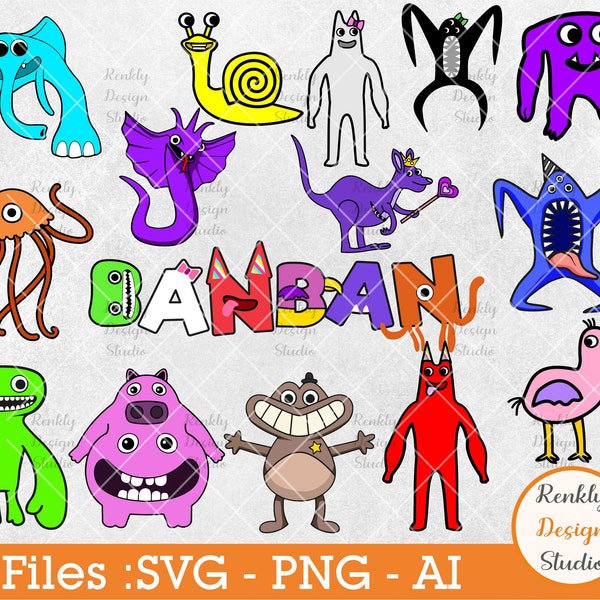 Garten Of Banban Svg , Garten Of Banban Png, Sublimation, Transfer, Digital download, Vector illustration, Jumbo Josh, Nabnab and More