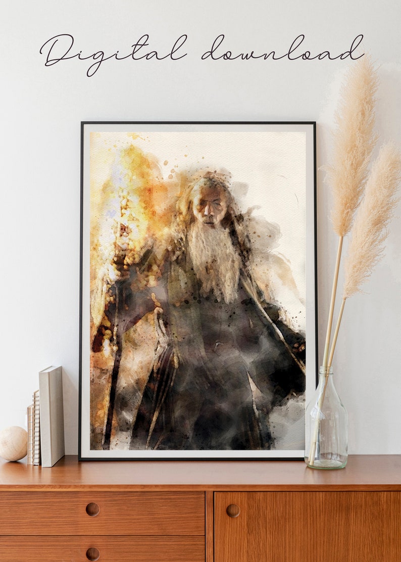 Gandalf Watercolor Printable Gandalf Art Print LOTR Gift - Etsy