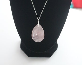 Lithothérapie Quartz rose, Collier en pierre précieuse, Chakra du cœur