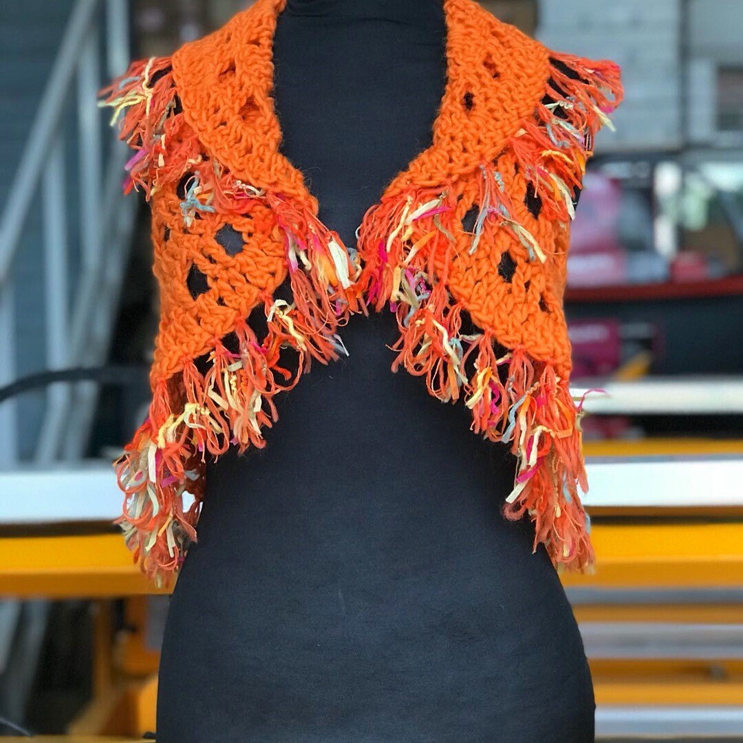 Boho Crochet fringe Vesthippiemandala Crochet Vest Etsy
