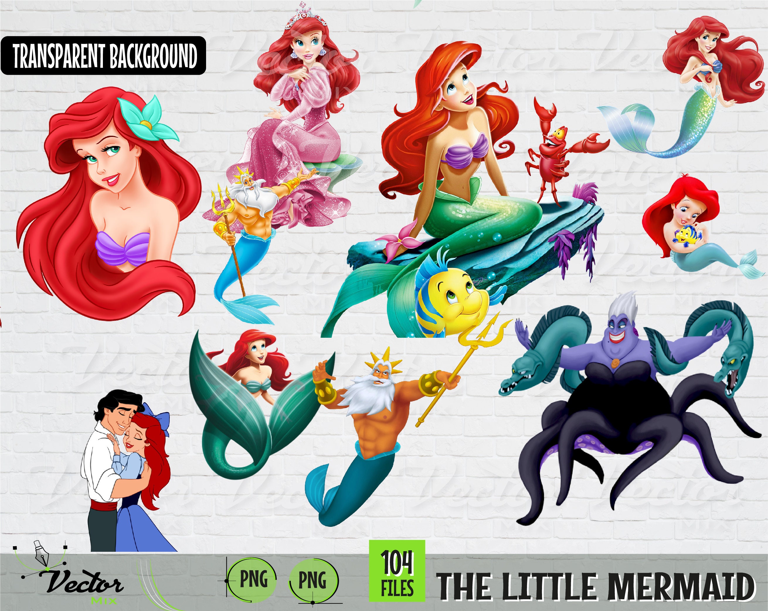 Digital Art Collectibles Little Mermaid Clipart PNG Instant Digital Digital Art Collectibles Little Mermaid Clipart PNG Instant Digital