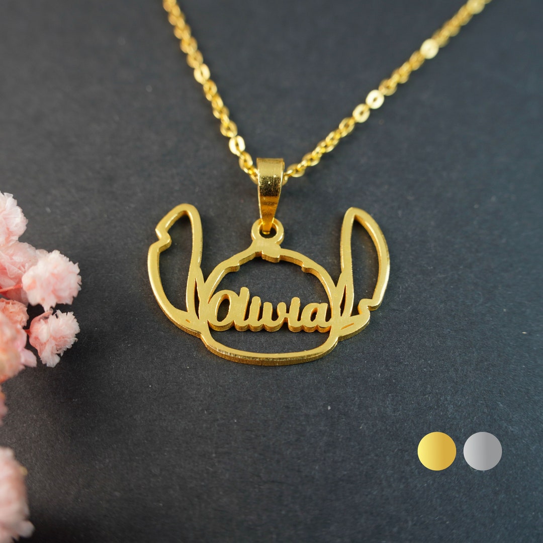Stitch Necklace Cartoon Necklace Child Name Necklace Gifts for Kids 925