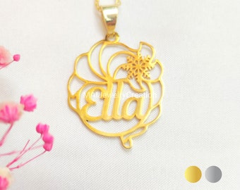 Elsa Necklace • Cartoon Necklace • Name Necklace • Gifts For Kids • Sterling Silver Name Necklace • 18K Gold Plated