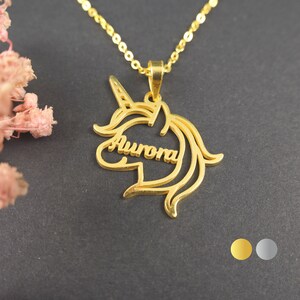 Collier licorne • Collier dessin animé • Collier prénom enfant • Cadeaux pour enfants • Cadeaux pour elle • Argent sterling 925