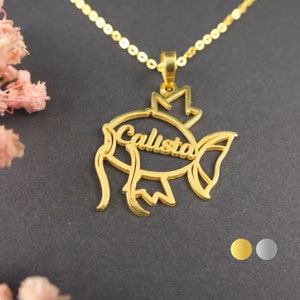 Karpador Halskette • Cartoon Halskette • Kind Name Halskette • Geschenke für Kinder • Geschenke für Sie • 925 Sterling Silber