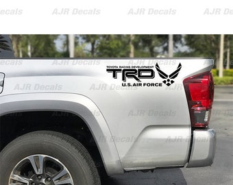 TRD  US Air Force Racing Development Decals Fits Toyota Tacoma Tundra  Bedside Truck Sticker Vinyl  in 6 colors (2  pieces).