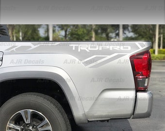 ANYStickerYouWant TRD Side Skirt Graphic Decal Kit For Toyota Tacoma TRD Pro – Matte Black & Gloss Red
