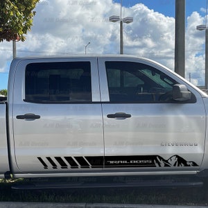 Rocky Mountain Trail Boss Fit Chevrolet Silverado Decals Doorside Chevy Silverado in 6 colors (4 pieces)