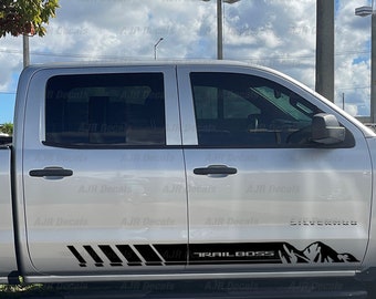 Rocky Mountain Trail Boss Fit Chevrolet Silverado Decals Doorside Chevy Silverado in 6 colors (4 pieces)