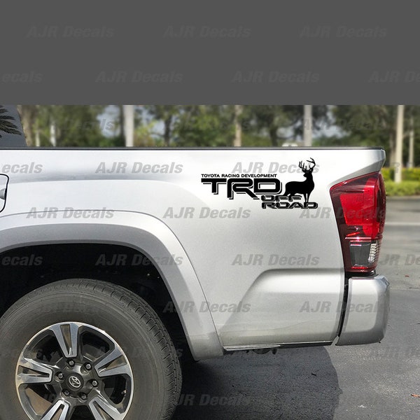 TRD Off Road Deer Hunting C Decals Fits Toyota Tacoma Truck Bedside Sticker Vinyl in 6 colors (2  pieces).