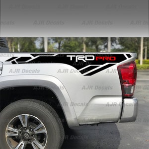 TRD Racing Development PRO Decals Fits Toyota Tacoma Tundra Bedside Truck Sticker Vinyl in 5 colors (2 pieces).