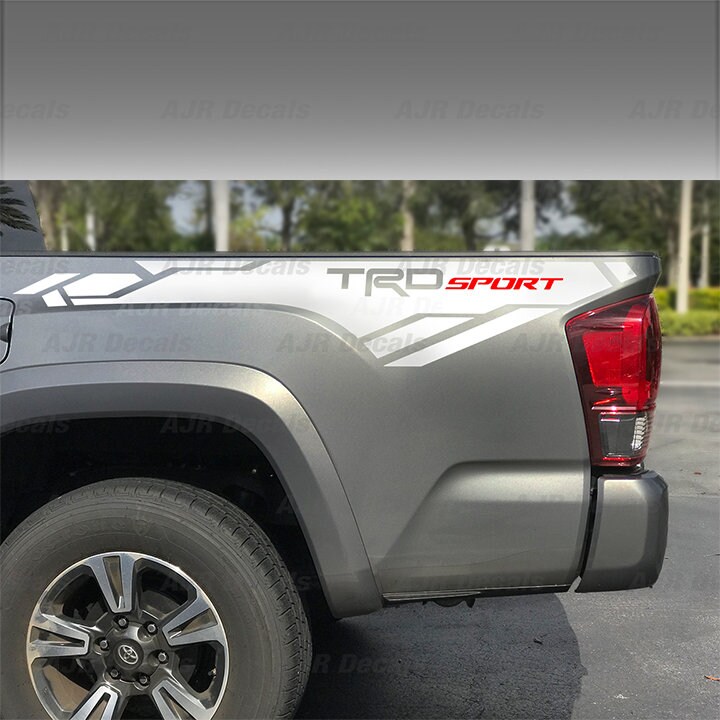 TRD Racing Development Sport Decals Fits Toyota Tacoma Tundra Bedside Truck  Sticker Vinyl in 5 Colors 2 Pieces. 